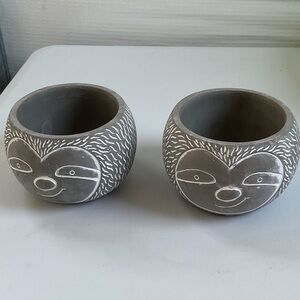 Adorable Sloth Ceramic Planter Duo